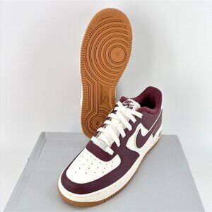 Nike GS Kids Air Force 1 LV8 Basketball Sneakers White Maroon Size 5.5Y